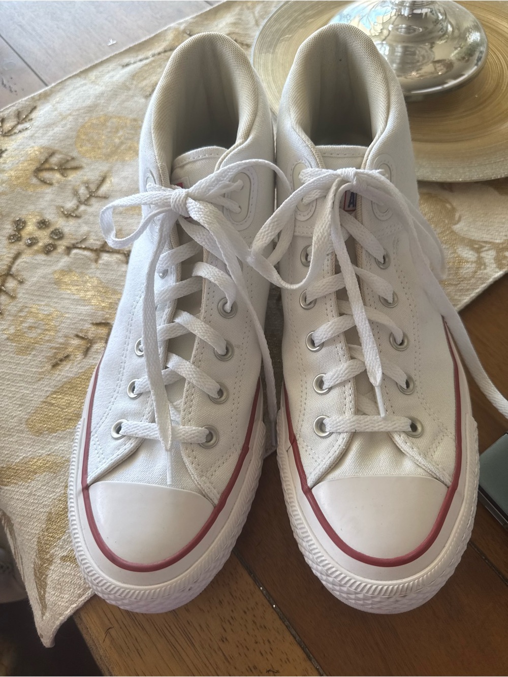 Classic White High-Top Canvas Sneakers
